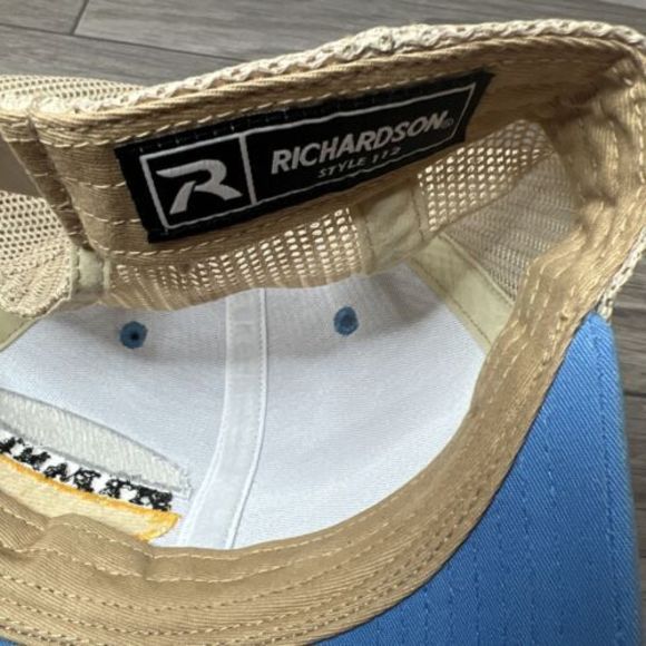 Streamline Trucker Hat Cap Blue Tan Adjustable Snapback Mesh‎ - Picture 5 of 6